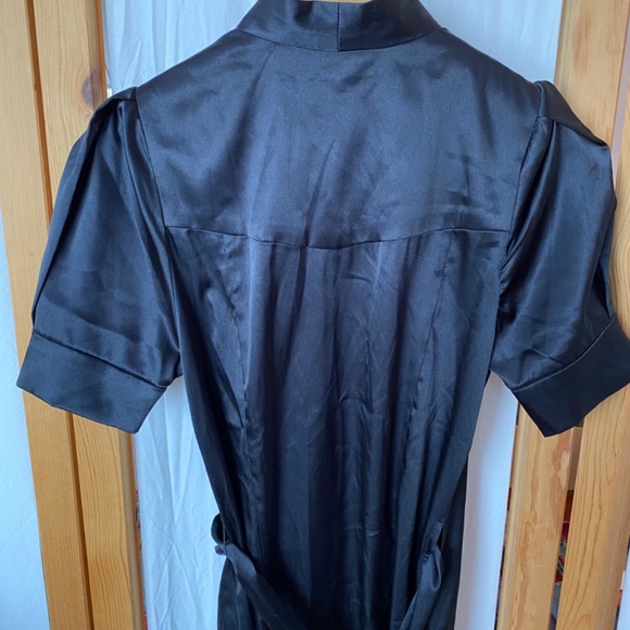 Vintage y2k Black satin wrap dress - Picture 4 of 8